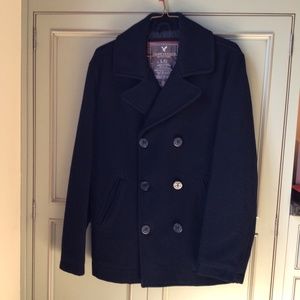American Eagle Navy Blue Peacoat size large
